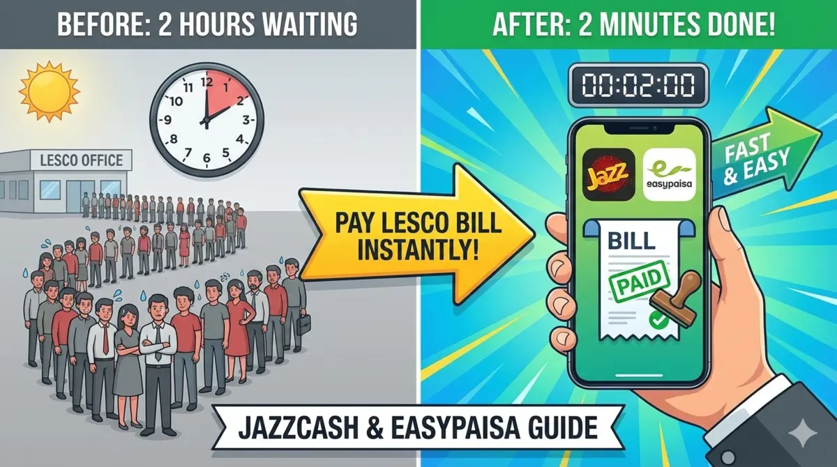 Pay Lesco Bill via Jazzcash and Easypaisa mobile app